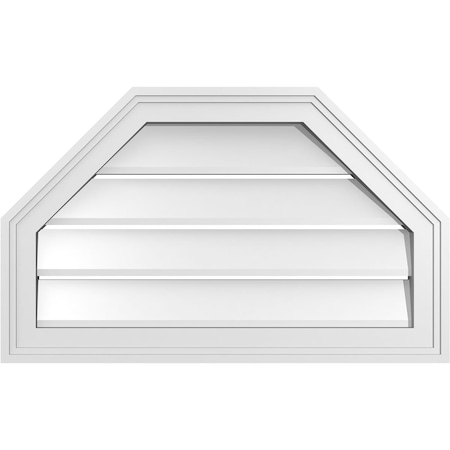 Ekena Millwork Octagonal Top Surface Mount PVC Gable Vent w/ 2"W x 1-1/2"P Brickmould Frame, 26"W x 16"H GVPOT26X1602SF